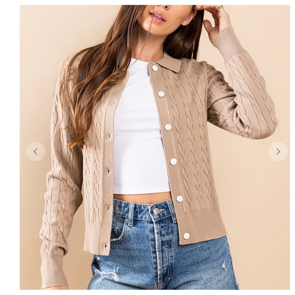 26 Twisted Button Up Cardigan - Picture 2 of 7